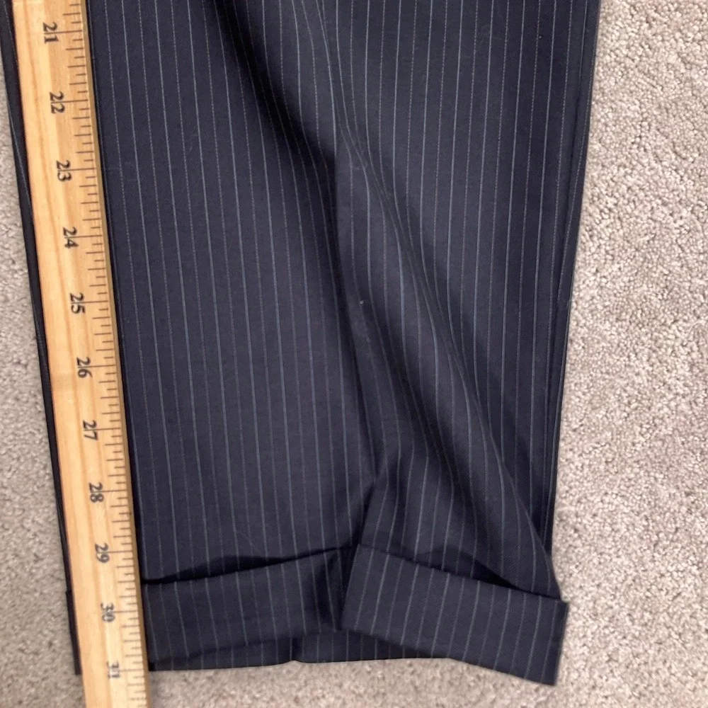 Chaps Suit Mens‎ 38R Navy Blue Pinstripe Classic Career Party Wool